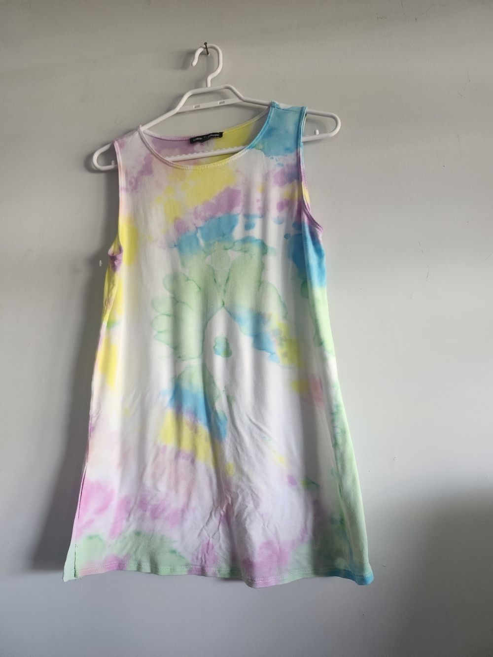 Tie-Dye Pastel Sleeveless Shirt | Cable And Gauge | Large | Cotton